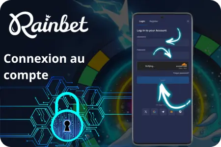 Formulaire de Rainbet connexion au compte