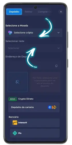 Formulario de depósito en Rainbet para añadir fondos a tu cuenta