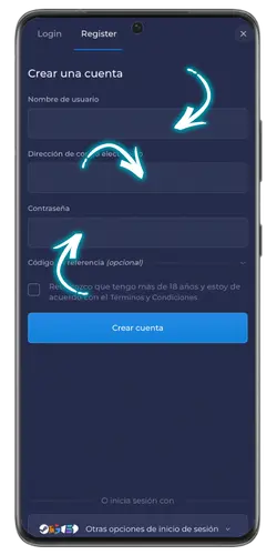 Formularios de registro en Rainbet para crear una nueva cuenta