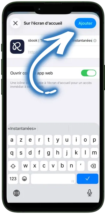 Rainbet App Confirmez le nom et appuyez sur "Ajouter"