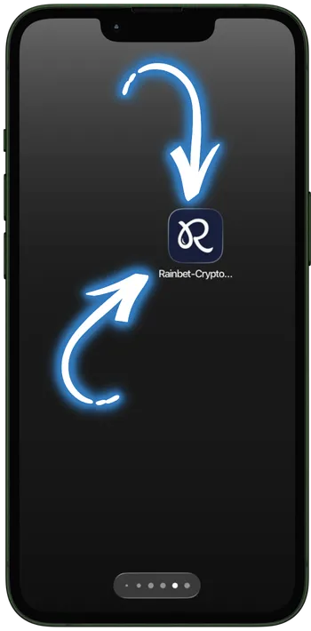 Rainbet Βρείτε το εικονίδιο Rainbet στην αρχική οθόνη