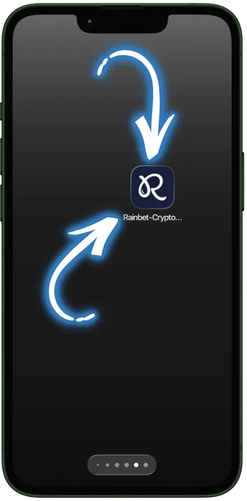 Rainbet Encontre o ícone da Rainbet no ecrã inicial