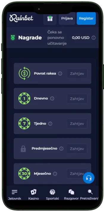 Rainbet bonusi na mobitelu
