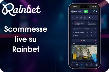 Scommesse live su Rainbet